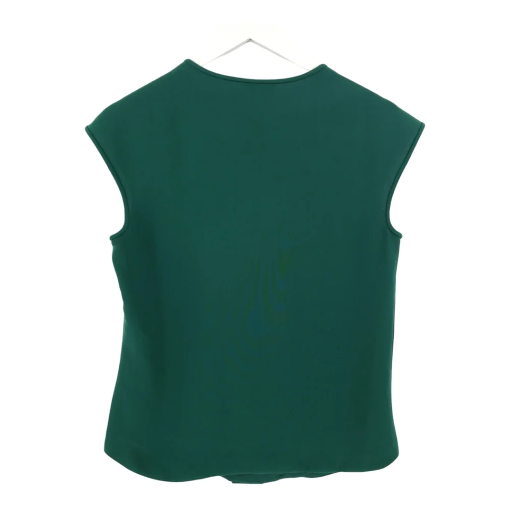 J Crew Sleeveless Shell Size 6 Evergreen Pleated Front Career Travel